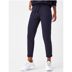 SPANX Women's Navy Blue Air Essentials Tapered Pants  Ankle Size L, Like New